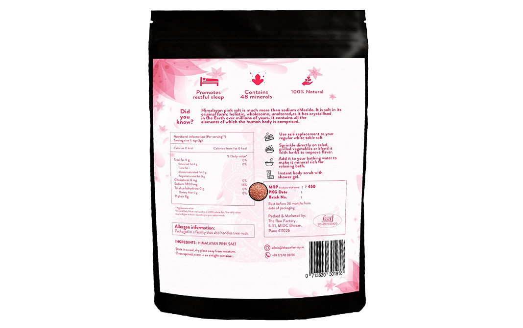 Raw Essentials Himalayan Pink Salt Granules   Pack  800 grams